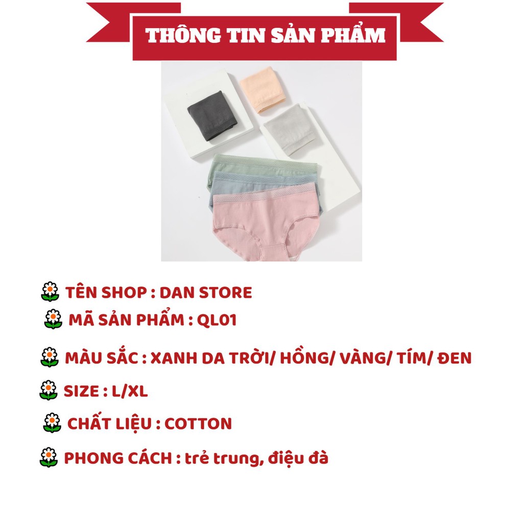 Quần Lót Nữ - Quần Lót Nữ Cotton viền chun kẻ ô thoáng mát kháng khuẩn ôm dáng mã QL01