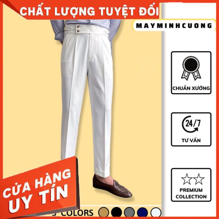 Quần tây nam SIDETAB cạp cao dáng baggy ống rộng vải cotton Hàn xu hướng thời trang 2021 - May Minh Cường - JBA03 - Hàng