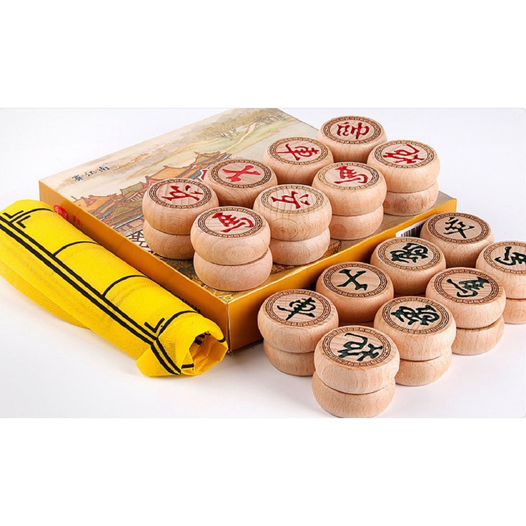 Bộ cờ tướng gỗ sáp gỗ sồi cao cấp Chinese chess