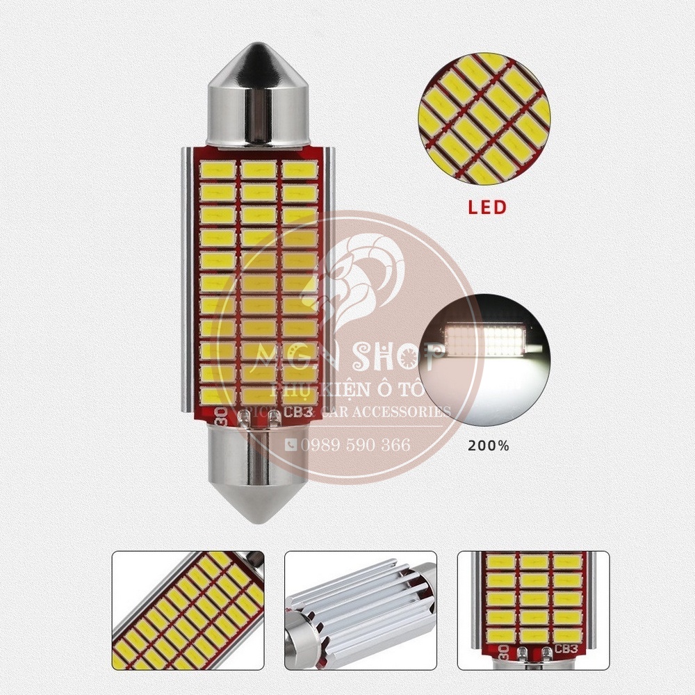 Đèn LED [Festoon 31mm/36mm/39mm/41mm] [18/27/30/33 Chip Led SMD] [01 bóng] dành cho ô tô xe máy