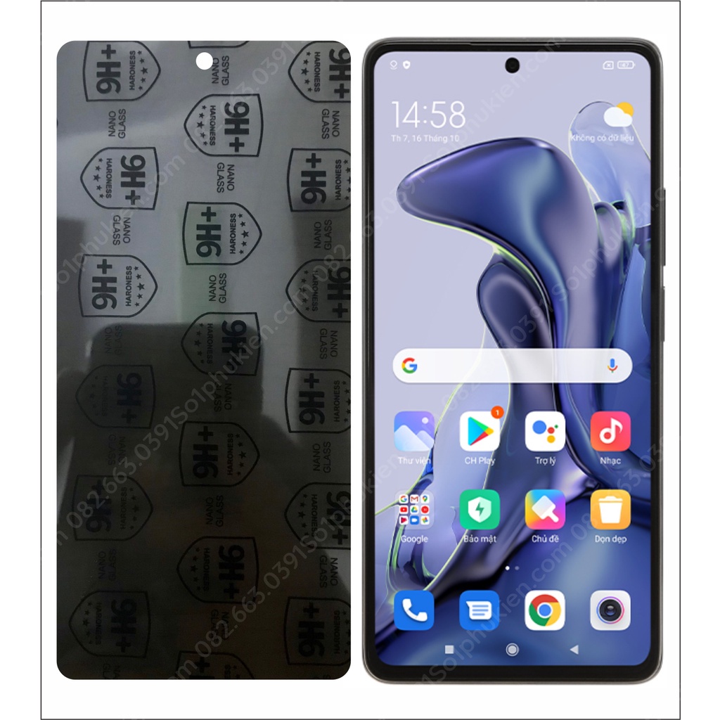 Dán cường lực chống nhìn trộm Xiaomi Mi 11T 5g dẻo nano