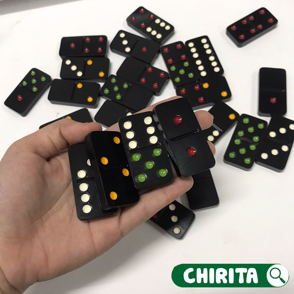 Cờ Domino Nhựa Loại Lớn - Cờ Domino Fataco CHÍNH HIỆU - Màu Đen - Chirita