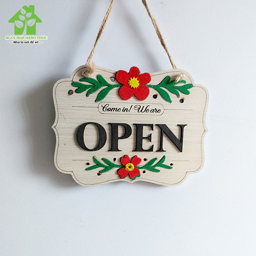 BẢNG GỖ TRANG TRÍ SHOP🌺FREESHIP 50k🌺 Bảng gỗ decor BM_160 OPEN - CLOSE 2 MẶT siêu chất🌈Tặng kèo móc treo tường🌈