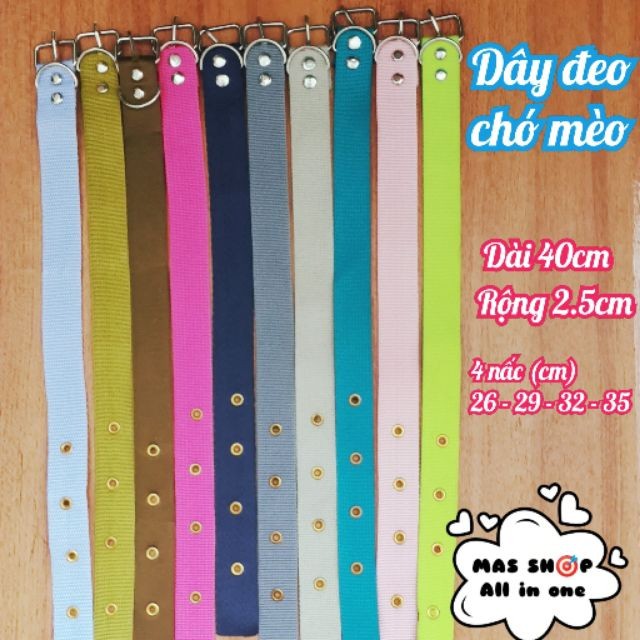 Vòng cổ chó - dây đeo cổ bằng vải dù 3 SIZE / Bền &amp; thoải mái cho thú cưng