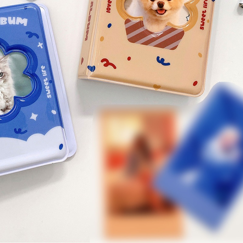 Giá Đỡ Album Ảnh 3 Inch Hình Chó / Mèo / Bông Hoa Xinh Xắn