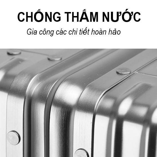 Vali nhôm nguyên khối cao cấp size 20 inch 24 inch 29 inch