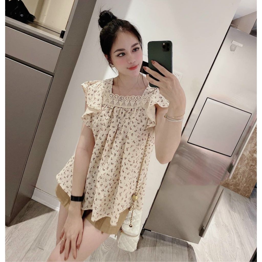 Đầm bầu thời trang thiết kế MB337 chất đũi hoa freesize từ 45 đến 70kg