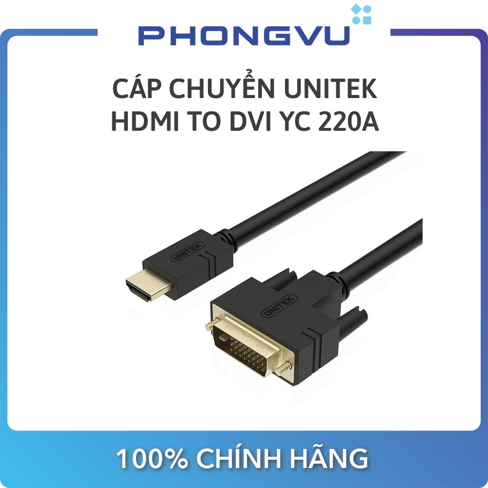 Cáp HDMI-&gt;DVI 24+1 Unitek YC 220A - Bảo hành 12 tháng