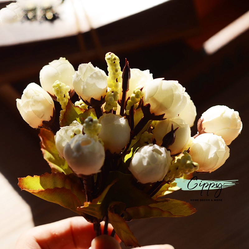 Khóm hoa hồng mini xinh xắn - phụ kiện trang trí chụp hình - Gippy Decor