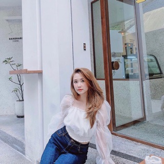 ÁO TRỄ VAI PHỐI LƯỚI TAY DAI SL ( kèm ảnh chụp)
