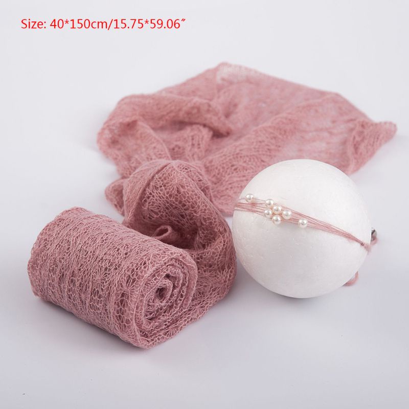 Set 2 Chăn Quấn Co Giãn Dùng Làm Phụ Kiện Chụp Ảnh Cho Bé Sơ Sinh