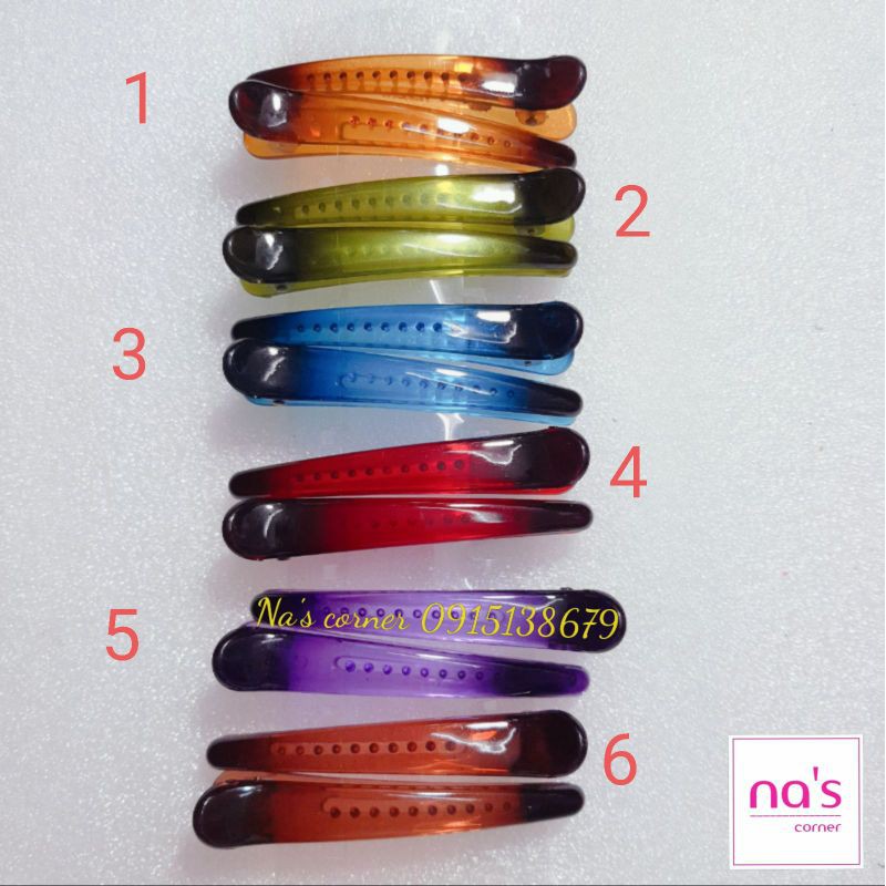 [RẺ ĐẸP] Kẹp mỏ vịt nhựa trong màu Hot 8cm đẹp sang trọng