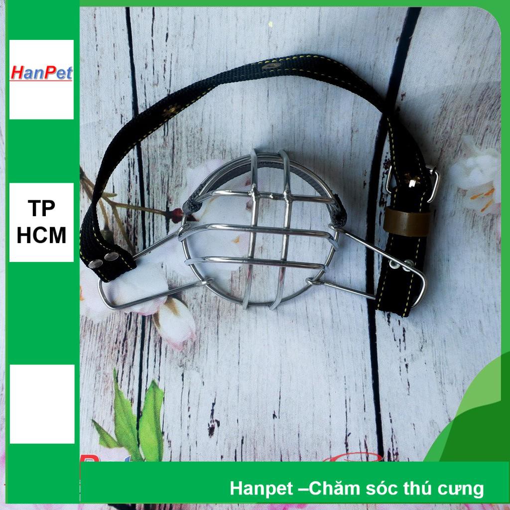 HCM- Rọ mõm cho chó - Rọ mõm inox không gỉ bảo hành 12 tháng có chống xoắn (3 size tùy thuộc chu vi mõm)