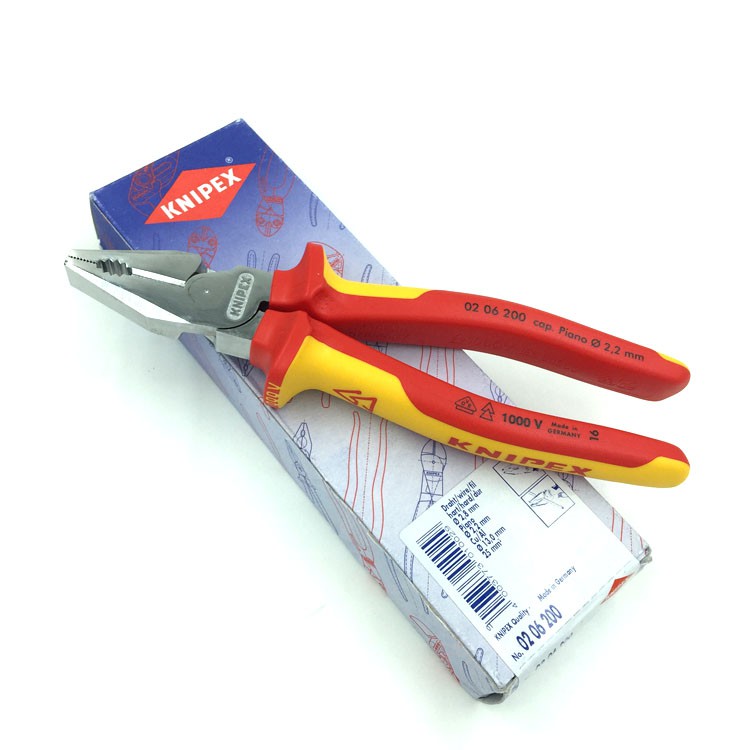 Kìm Knipex Đa Năng Lưỡi Cắt 63 HRC, Cách Điện 1000Volt - 02 06 180 / 02 06 200 / 02 06 225 _G7tools