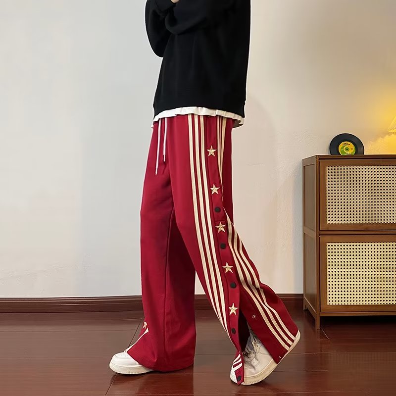 Quần ống rộng Họa Tiết Kẻ Sọc Thời Trang Phong Cách Hàn Quốc Cho Nam / Nữ