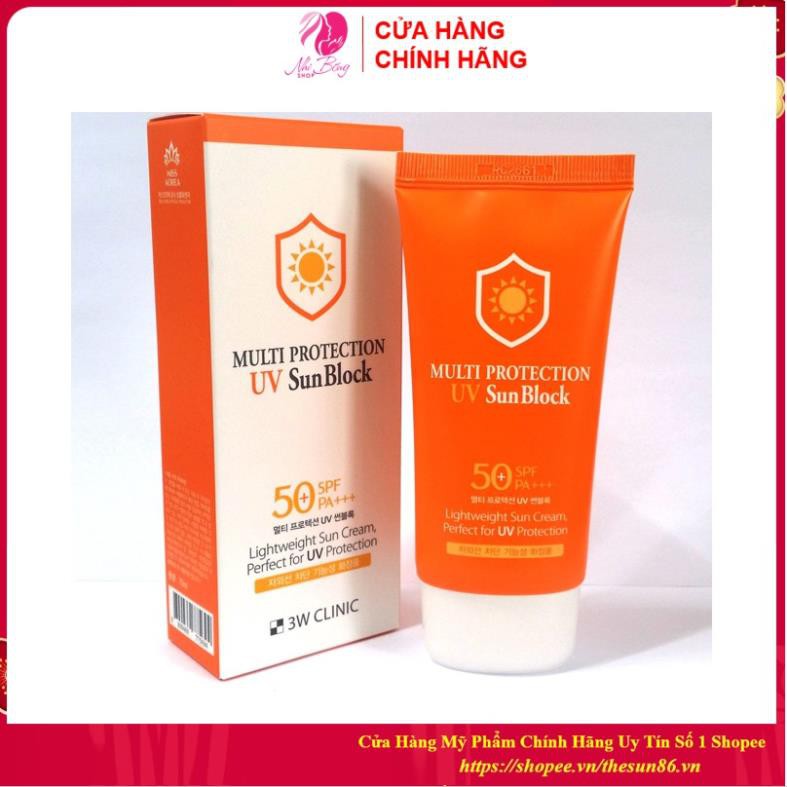 [Hàng Nhập Khẩu] Kem chống nắng Multi Protection Uv Sun Block 3W Clinic Hàn Quốc 70ml [Chính Hãng Hàn Quốc]