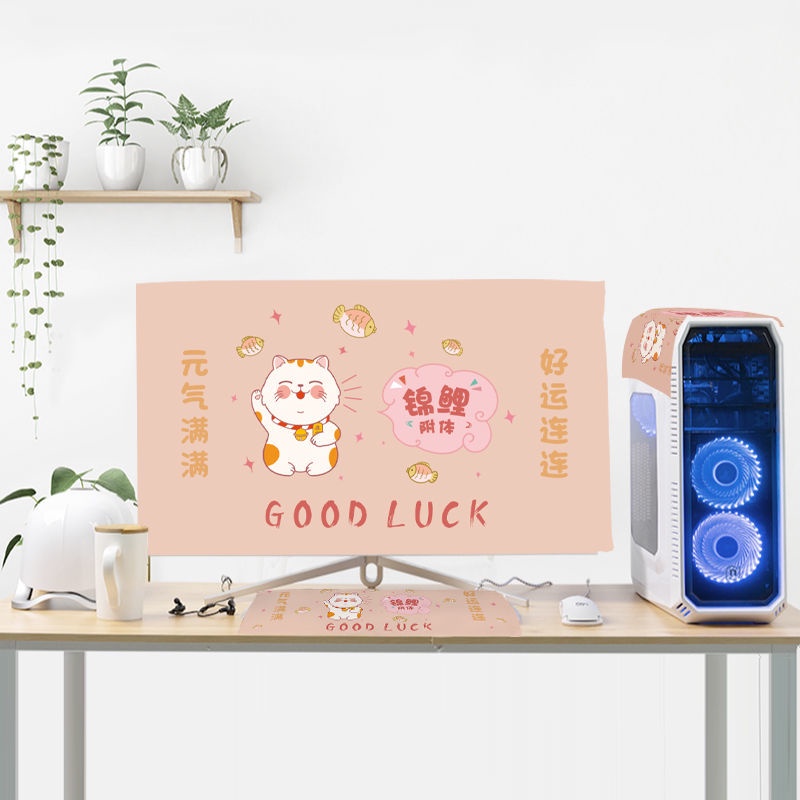 Vỏ Bọc Bàn Phím Máy Tính Bằng Vải Lanh Chống Bụi Họa Tiết Dễ Thương