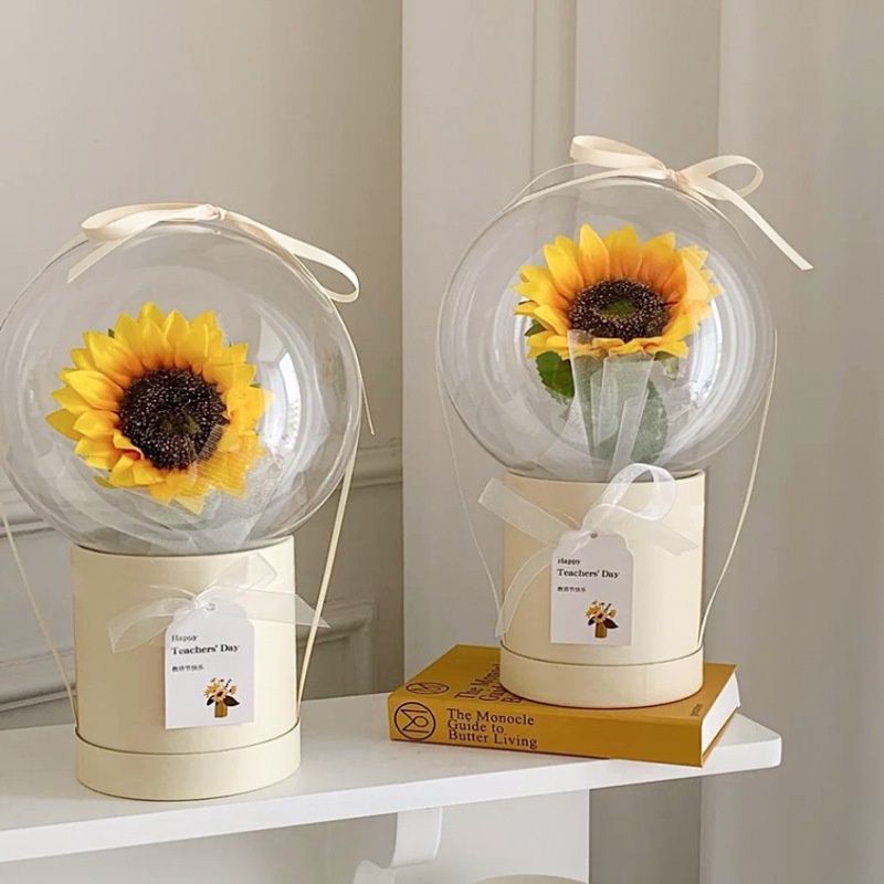 Quả Cầu Thủy Tinh Trong Suốt Bằng Nhựa 14Cm Trang Trí Bánh Kem
