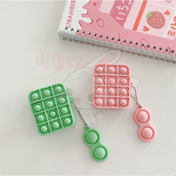 Vỏ bọc bảo vệ hộp sạc tai nghe không dây kiểu đồ chơi pop it Foxmind thích hợp cho Airpods 1/ 2 Pro