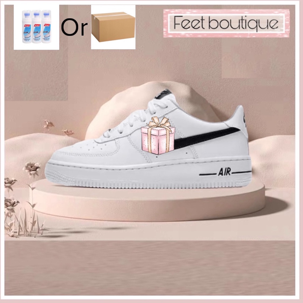 Giày_Nike Trắng vệt đen Air Force 1, giày thể thao nike_Af1 white black nam nữ Hàng Đẹp Full Box Bill 2022