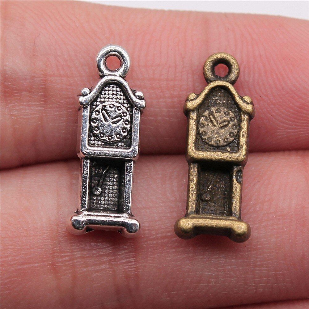 Bộ 10 Mặt Dây Chuyền Hình Đồng Hồ Vintage 20x8mm