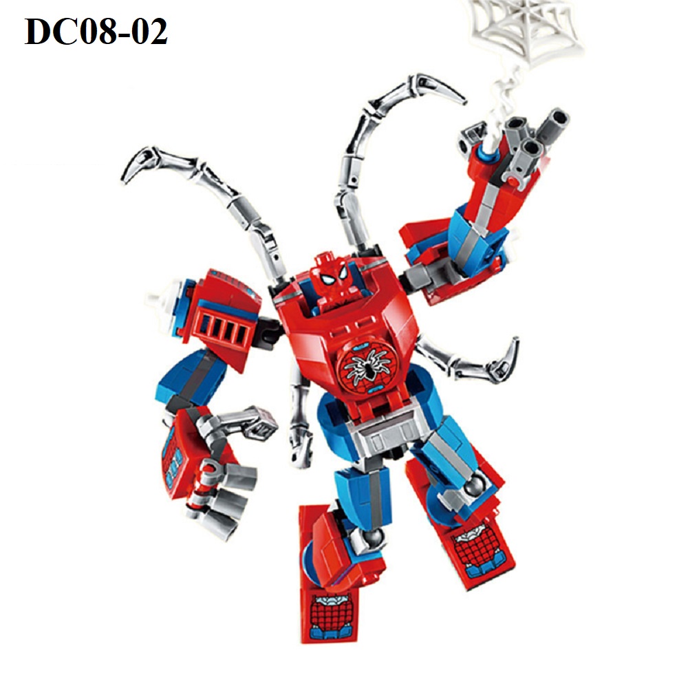 Đồ chơi lego lắp ráp mô hình siêu nhân người nhện, đội trưởng mỹ, người sắt cho trẻ em DC08