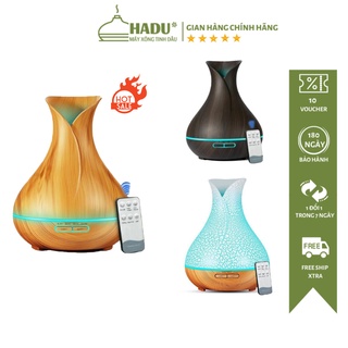 Máy phun tinh dầu Tulip Bình Hoa Hadu, xông tinh dầu phòng ngủ, phun sương tạo ẩm có đèn led bảo hành 6 tháng