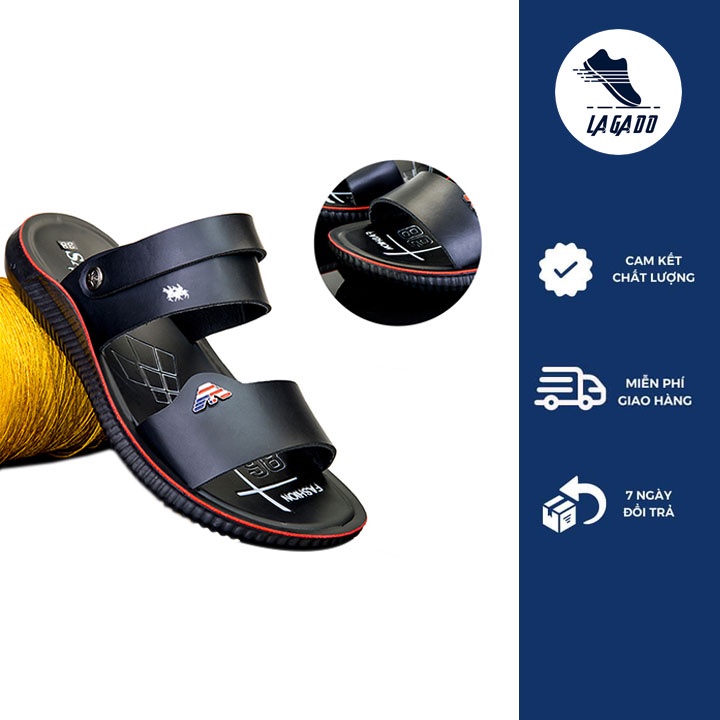 Dép nam da quai ngang thời trang cao cấp quai chéo có quai hậu thời trang niên trẻ trung