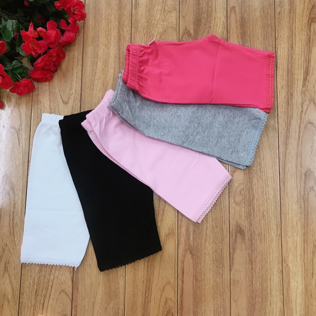 Quần Legging Lửng Bé Gái Phối Ren ( 9-20kg )