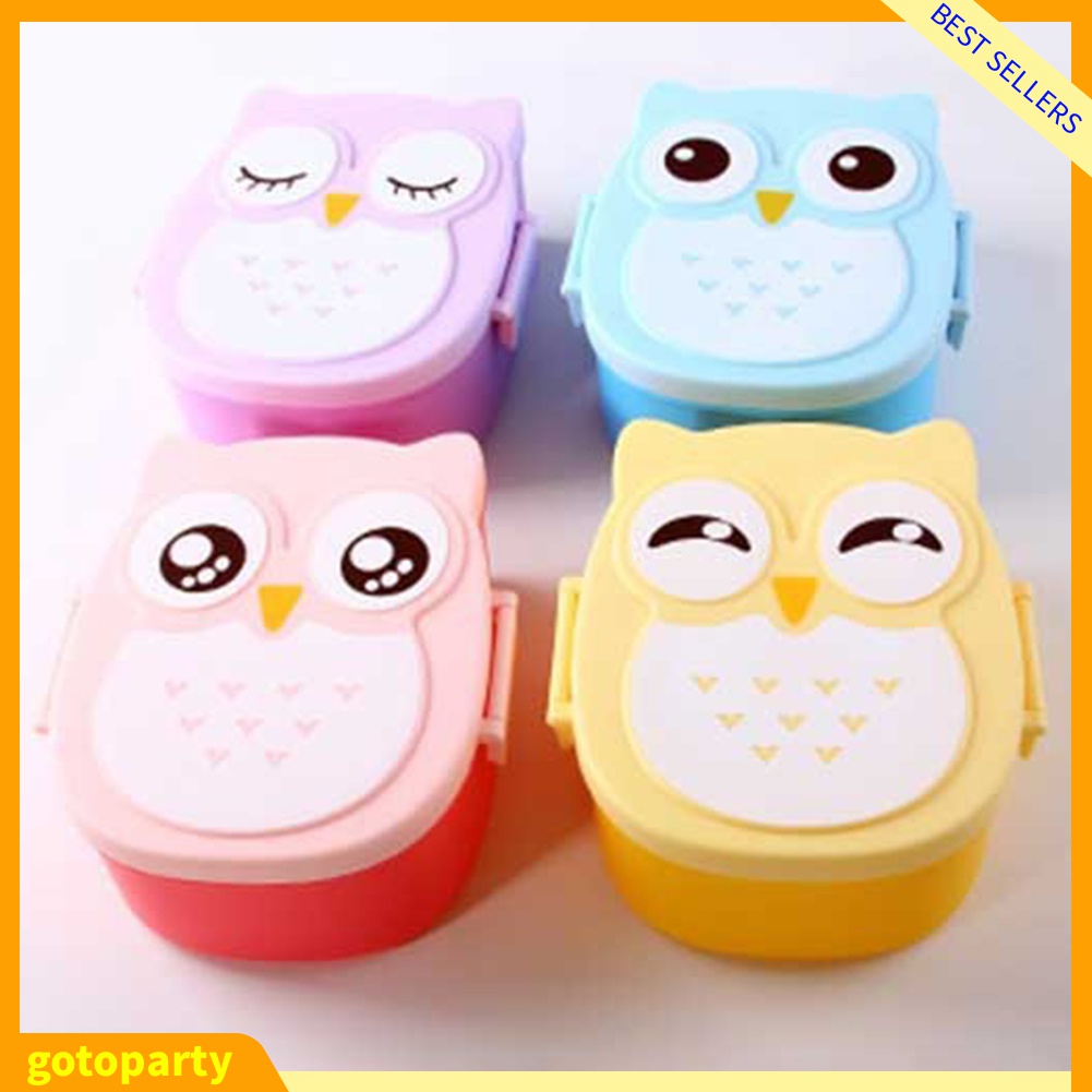 Hộp Cơm 2 Ngăn Hình Cú Dễ Thương Cho Bé