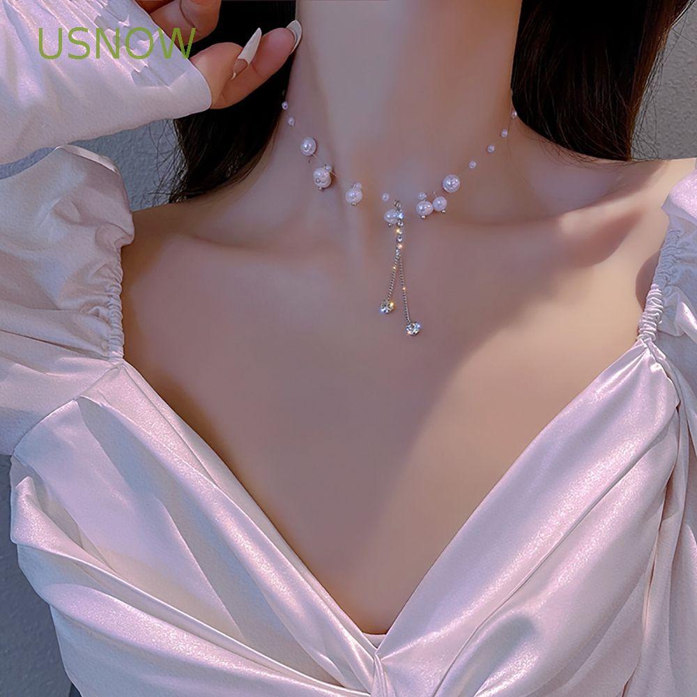 Vòng cổ Hợp Kim Mặt Ngọc Trai Phong Cách Hàn Quốc Thanh Lịch