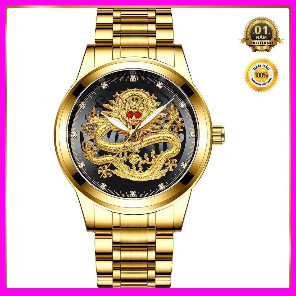ĐỒNG HỒ NAM MẶT RỒNG 3D MẮT ĐỎ CỰC ĐẸP  TẶNG KÈM HỘP VÀ PIN DỰ PHÒNG  [ Đồng Hồ Nam Cao Cấp] | BigBuy360 - bigbuy360.vn