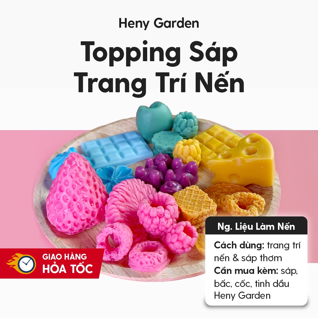 Topping Dễ Thương Trang Trí Nến Thơm, Sáp Thơm Handmade HENY GARDEN