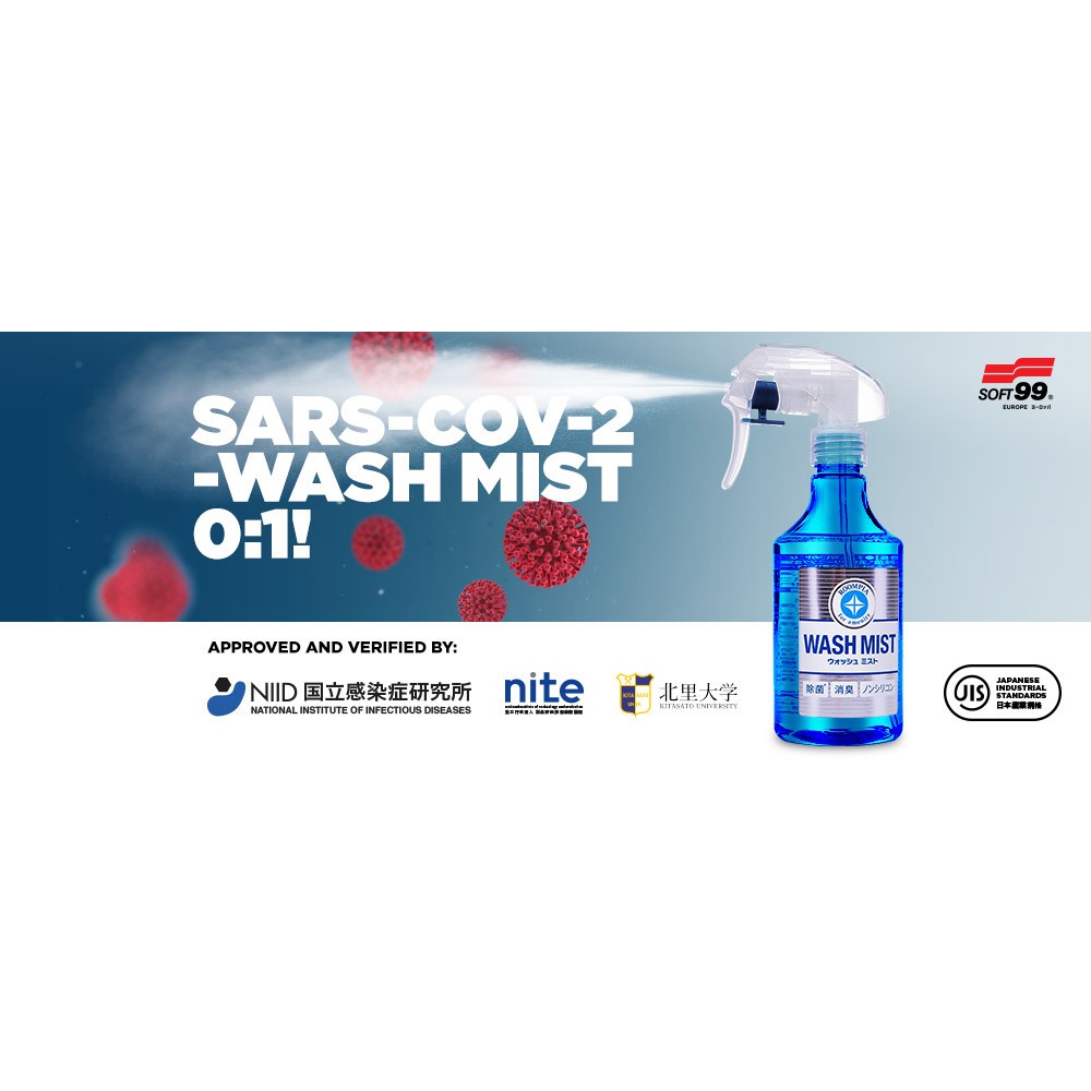 VỆ SINH - KHỬ MÙI - DIỆT VIRUS NỘI THẤT Ô TÔ WASH MIST L-82 | SOFT99 - MADE IN JAPAN