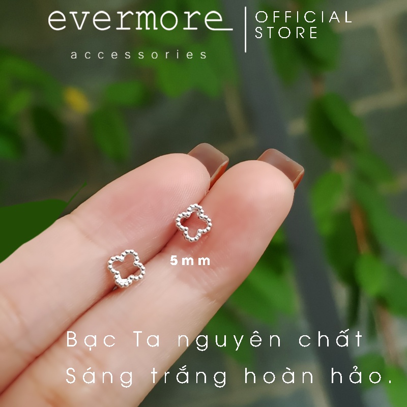 Bông tai bạc hình học EVERMORE, bông tai bạc đơn giản thanh lịch, minimalism - H048