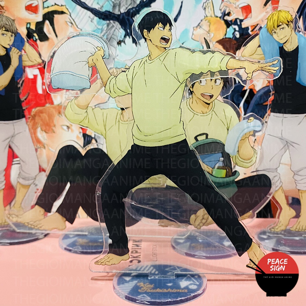 Standee HAIKYUU!! ver TRƯỚC GIỜ NGỦ mô hình Vua Bóng Chuyền mica trong anime chibi trưng bày