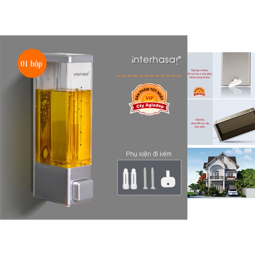 Bình đựng xà phòng treo tường nhà tắm sang trọng intehasa