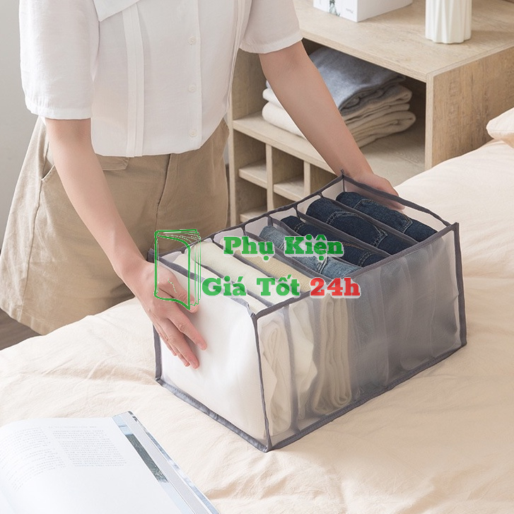 Túi vải, hộp vải lưới chia ngăn đựng quần áo, phụ kiện tiện dụng (36 x 25 x 20)