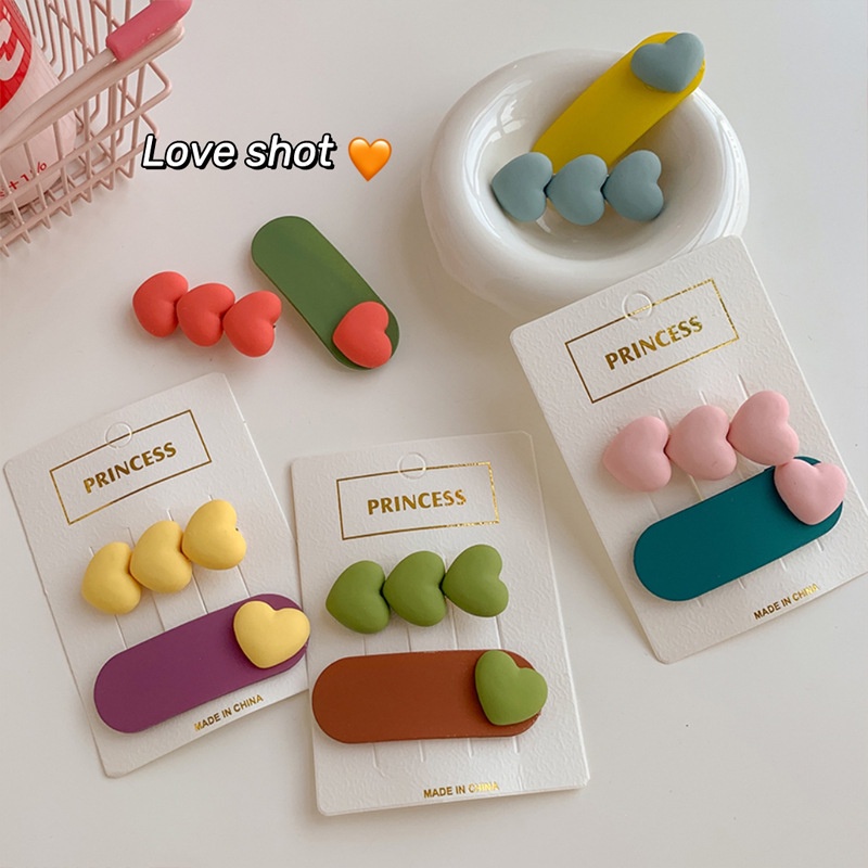 Kẹp Tóc Mái Hình Trái Tim Dễ Thương Phong Cách Hàn Quốc Dành Cho Bé Gái