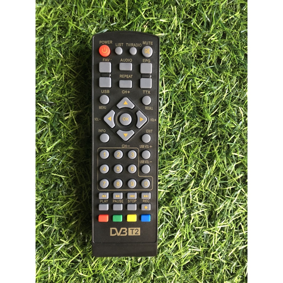 Điều khiển DVB-T2 loại tốt thay thế điều khiển zin theo máy - tặng kèm pin  chính hãng  - Remote DVB-T2