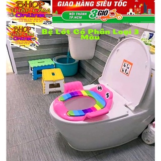 Bệ lót thu nhỏ bồn cầu cho bé - Có tay vịn- Hình ếch dễ thương - CÓ PHÂN LOẠI MÀU