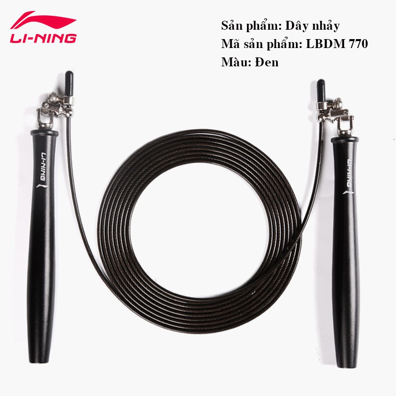 Dây nhảy Lining LBDM770-1. Tỉ mỉ, hoàn hảo đến từng chi tiết, được các vận động viên chuyên nghiệp lựa chọn tập luyện