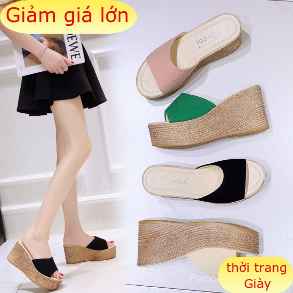 Dép Đế Xuồng 9cm Phong Cách Hàn Quốc Cho Nữ