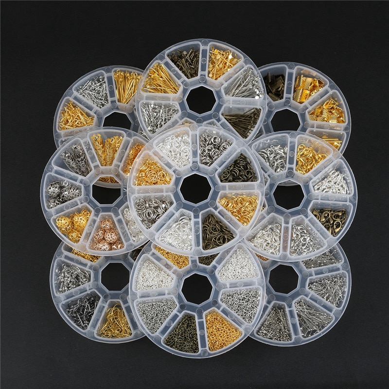 Bộ nguyên liệu hỗn hợp dùng để làm trang sức móc khuyên/hạt trang sức/kẹp tóc/ghim/vòng tay