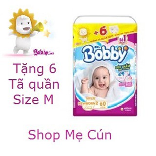 (Tặng thêm 6 tã quần size M) Miếng lót sơ sinh Bobby Newborn 2 60 miếng