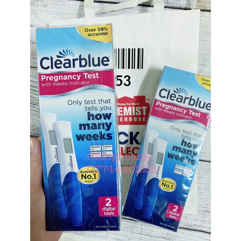 Que thử thai điện tử hiện rõ tuần thai [Đủ bill] chính xác 99% Clearblue How Many Weeks