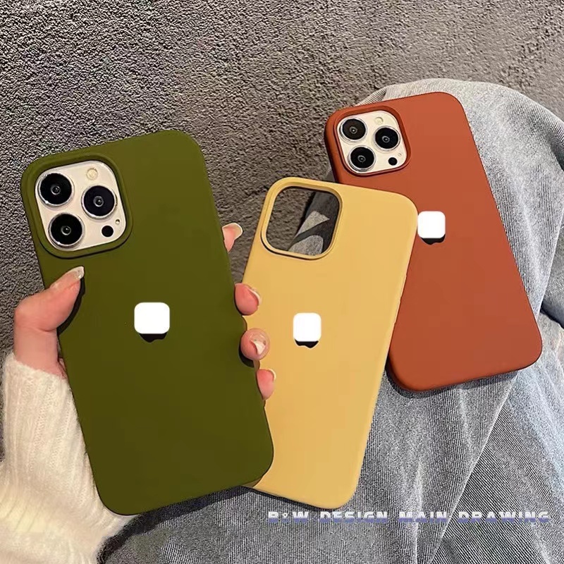 Ôp Điện Thoại Silicon Màu khaki Thời Trang Chống Sốc Cho iphone 15pro max 15pro 15 14promax 14 13 12 11 pro max xr ix xs max Ốp