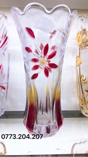 BÌNH HOA THỦY TINH TULIP ĐỎ CAO 30 CM