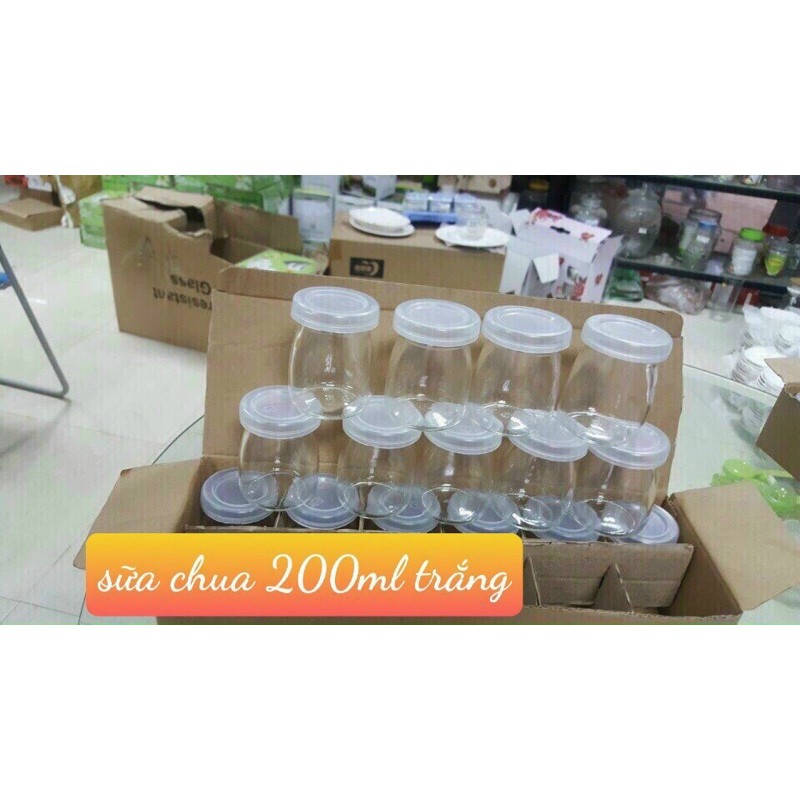 Hũ thuỷ tinh đựng sữa chua 100ml và 200ml, cốc làm caramel dáng thấp, dáng cao