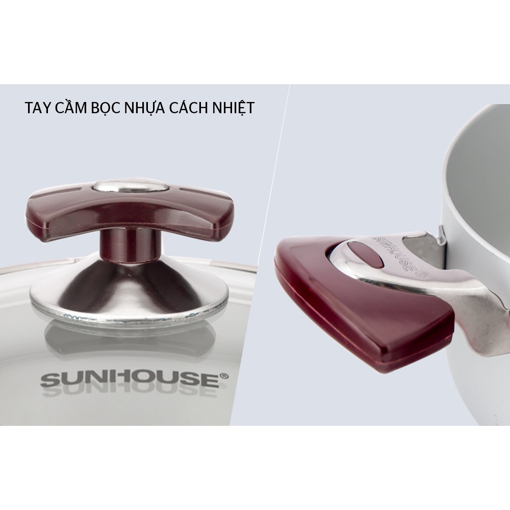 Bộ 3 Nồi Anod Cao Cấp SUNHOUSE SH8833 Bền Đẹp, An Toàn